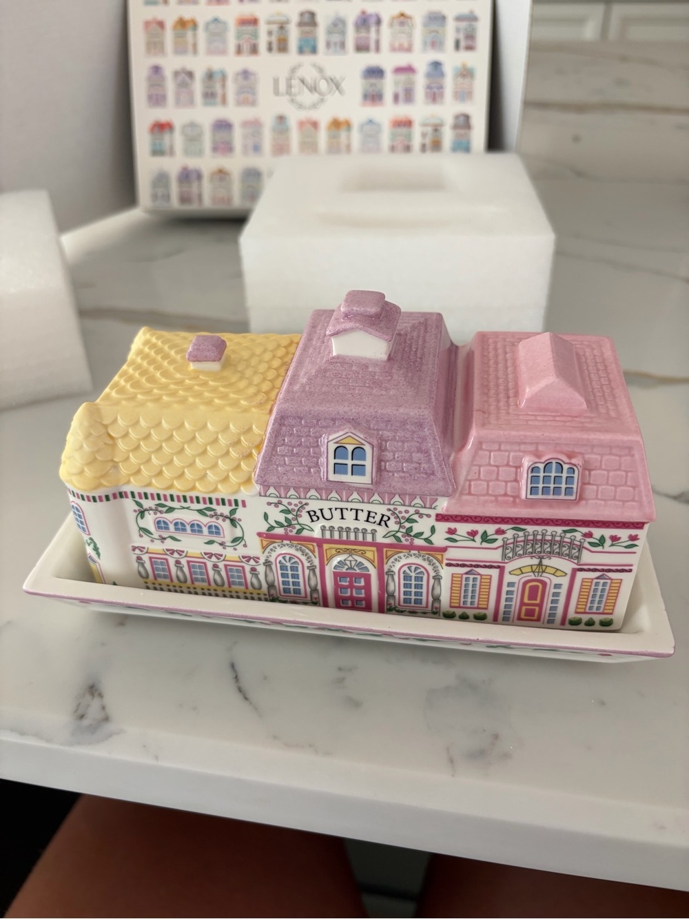 Lenox Spice Village Covered Butter Dish